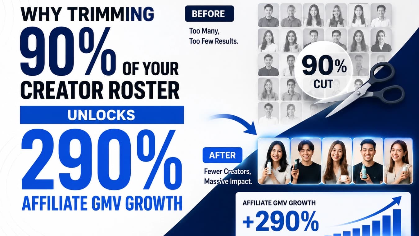 Why Trimming 90% of Your Creator Roster Unlocks 290% Affiliate GMV Growth